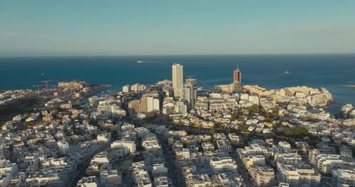Aerial Panorama of St Julian's Malta Cityscape