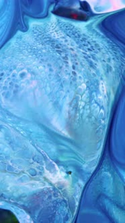 Swirling Abstract Fluid in Turquoise, Blue, White, and Pink