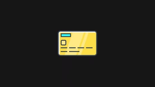 Animated Flat Credit Card Payment Icon Reveal