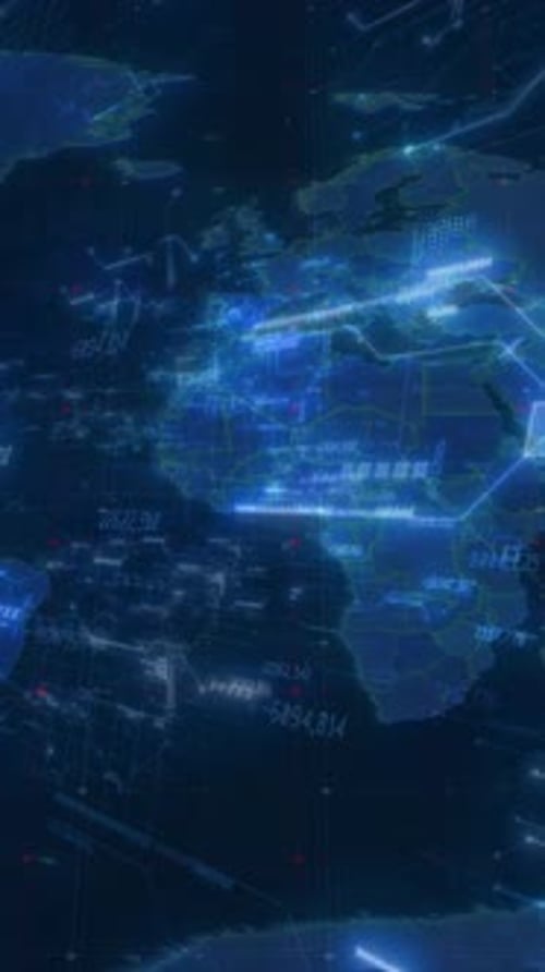 Vertical Video CG Animation World Map