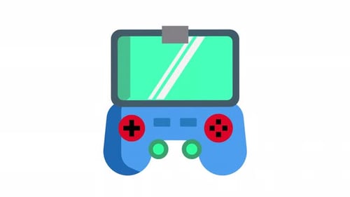 Animated Flat Design Mobile Game Controller