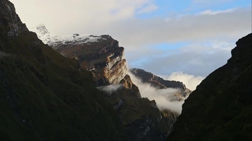 Close Up Rugged Rocky Mountains Landscape, Sharp Rocks and Bare Rugged Mountain Landscape Close Up i