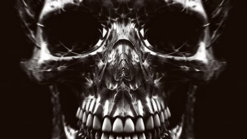 Grungy Dark Abstract Skull Morphing Loop Animation