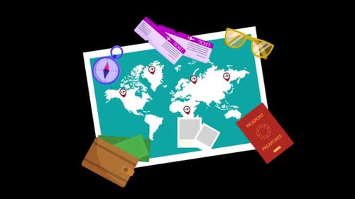 Animated World Travel Planning Kit with Passport and Tickets