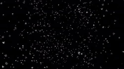 Cube Explosion. Burst of Boxes. Box Shape Particle Blast. Alpha Channel