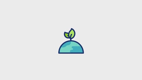 Animated Flat Design Eco Plant Growth Icon Reveal