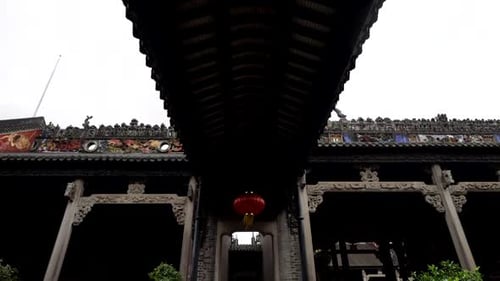 Travel in Asia Entrance of Ancient Chinese Temple in Traditional Architectural Style China History