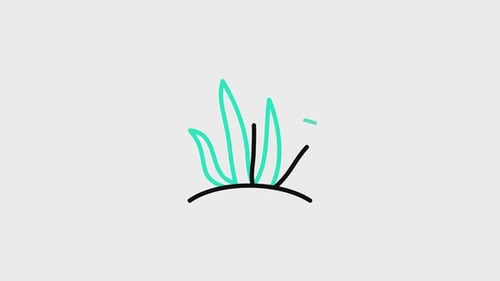 Animated Minimalist Line Art Plant Growth Reveal