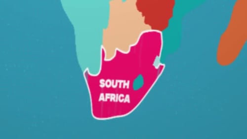 Animated World Map Zoom to South Africa