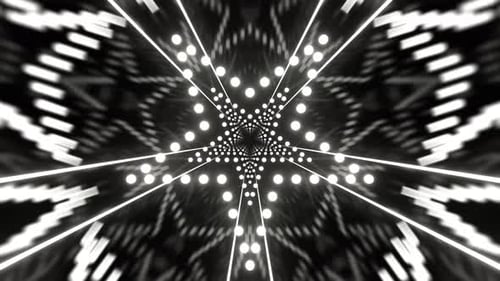 White Star Shaped Tunnel Background Vj Loop In 4K