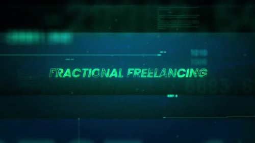 Fractional Freelancing Futuristischer Hologramm-Konzept-Hintergrund mit leuchtender Bewegung