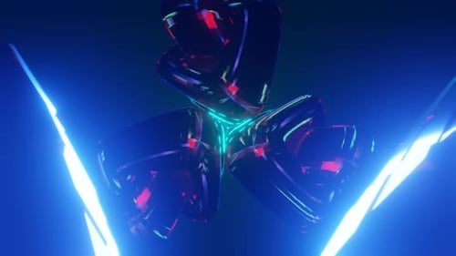 Hypnotic Visuals of a Mesmerizing Scifi Infinite Tunnel Enhanced By Vibrant Multicolor Neon Lights