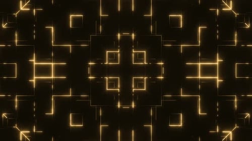 Abstract Golden Glowing Geometric Lines Background Loop