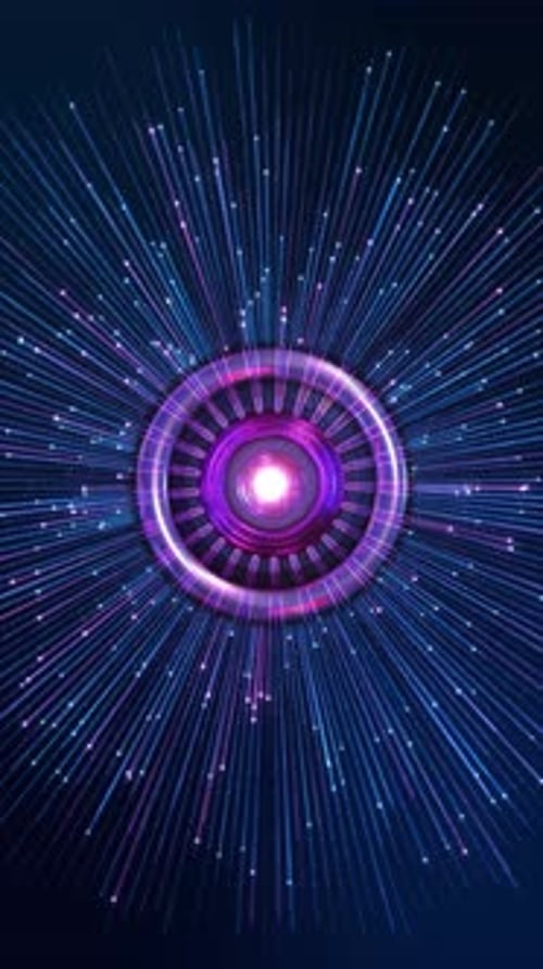 SciFi Power Light Explosion Energy Source Radiating Colorful Beams Outward in Dynamic Futuristic