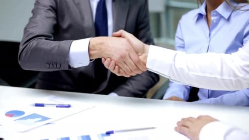 Business Handshake at Office Meeting