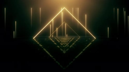 Triangle Neon Glow Loop 4K