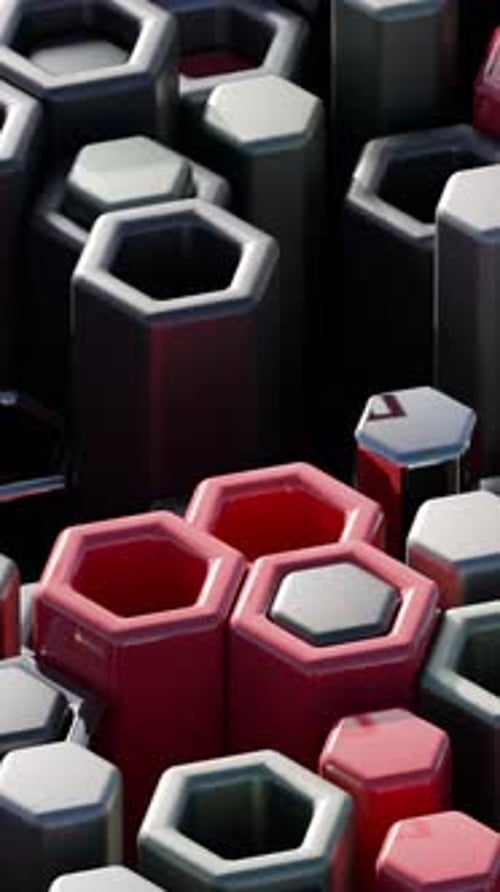 3d Animated Background of Hexagons in a Loop Satisfying Video
