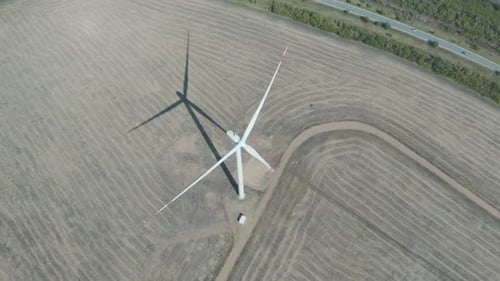 Aerial Photography Of A Wind Turbine