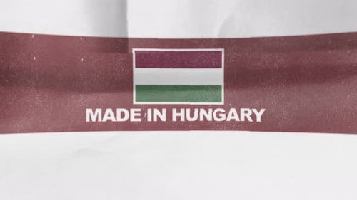 Made in Hungary Text and Flag Reveal Animation