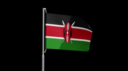Realistic Waving Kenya Flag Animation