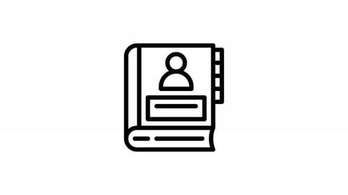 Animated Line Icon of a Contact Book