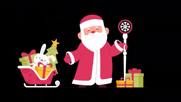 Santa Claus in his sleigh with gifts animation 4k, Backgrounds Motion ...