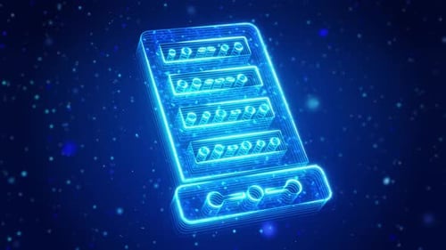 Computer Server Digital Technology Virtual Screen HUD Hologram Hi Tech Concept