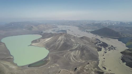 Aerial view of Iceland highlands, Iceland.