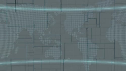 Abstrakter Hintergrund geometrische Linie graue Farbe Moderne Linie mit Weltkarten-Animationshintergrund.