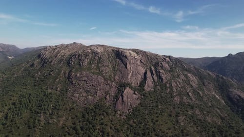 Flying Over High Mountain Rock. Nature Landscape 02