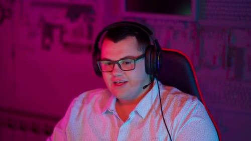 Satisfied Happy Gamer Hands Up