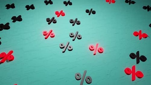 Abstract Corporate Percentage Symbols Floating and Glowing