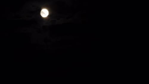 Full Moon Shining Brightly in Night Sky