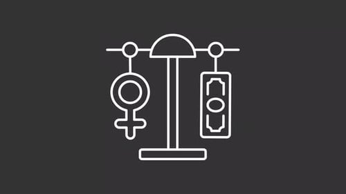 Minimalist Gender Pay Gap Balance Scale Animation
