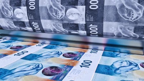 Printing 100 Swiss Franc Banknotes on an Industrial Press