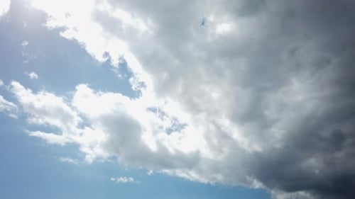 Passage of Time Lapse Clouds From Right to Left with Sun