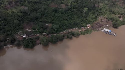 Village on the Congo Basin rainforest in the democratic republic of Congo