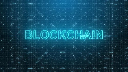 Futuristic Blockchain Data Grid Digital Technology Background