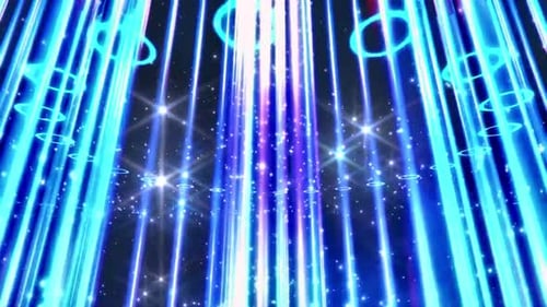 Abstract Futuristic Light Rays and Glowing Rings Animated Background