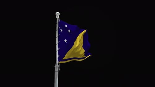 Waving Tokelau Flag Animation with Alpha Channel