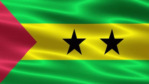 Sao Tome And Principe National Flag Waving Animation