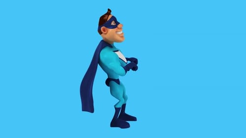 Fun 3D cartoon superhero dancing (with alpha channel included)