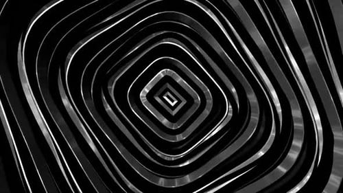 Black and White Seamless Abstract Geometric Tunnel Loop