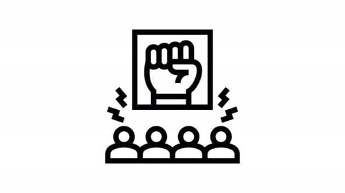 Fist Icon Reveal with People Reacting Minimalist Animation