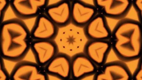 Dynamic Abstract Orange and Black Kaleidoscopic Pattern Animation