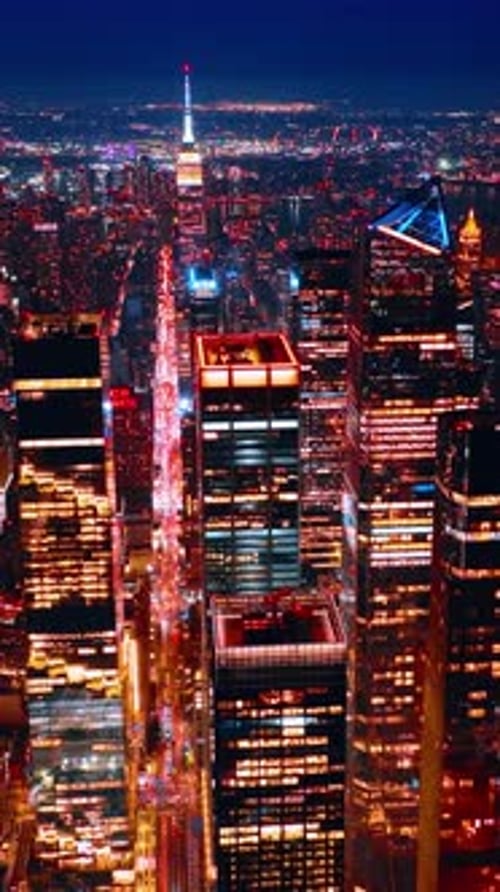Breath-taking panorama of amazing New York, USA at night.