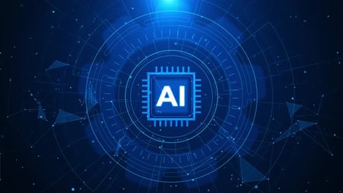 Innovative Advanced AI Chip Human Robot Hand Futuristic Processor Artificial Intelligence Data