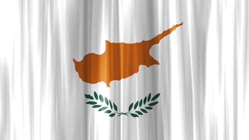 Waving Flag of Cyprus with Realistic Fabric Animation