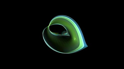 Abstract Digital Quantum Leaf Animation Background