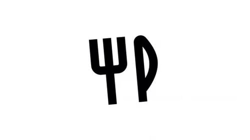 Flat Design Animated Fork and Knife Icon Wiggle